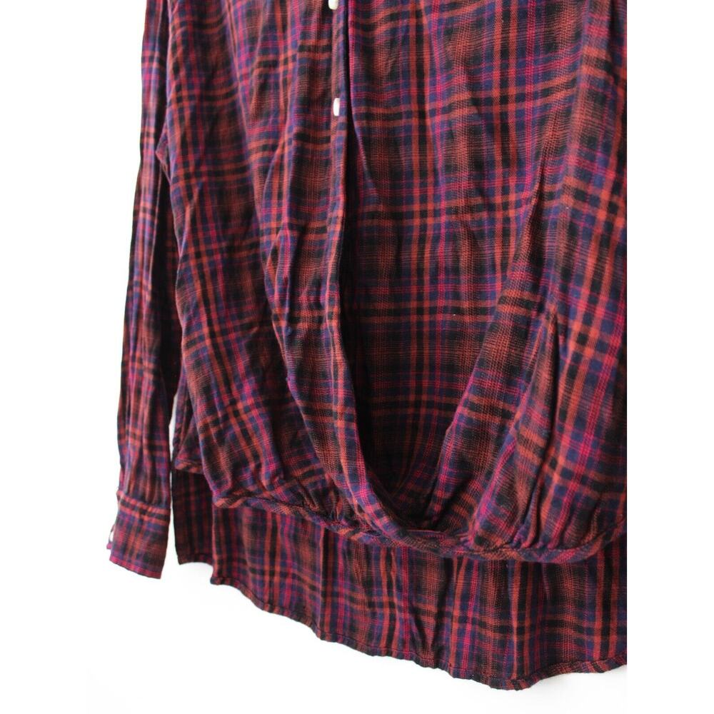 Mossimo Supply CO. Criss Cross Wrap Long Sleeve Top Burgundy Size L Pre-Owned - Picture 6 of 7